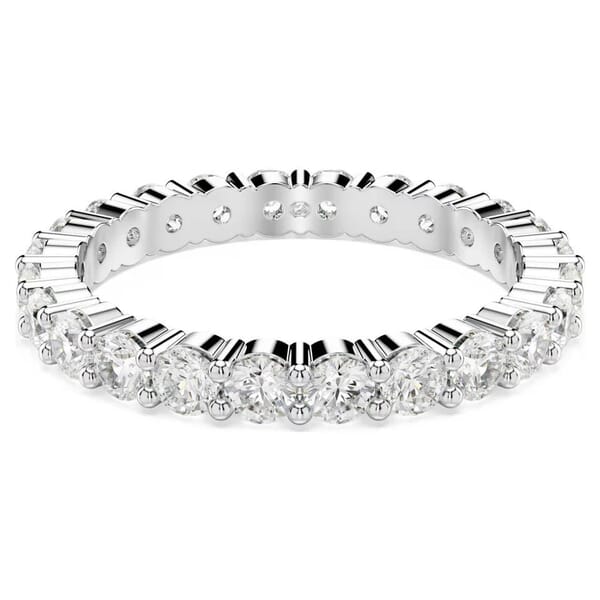 Swarovski Matrix Vittore ring Round cut, White, Silver-tone finish - 5705604